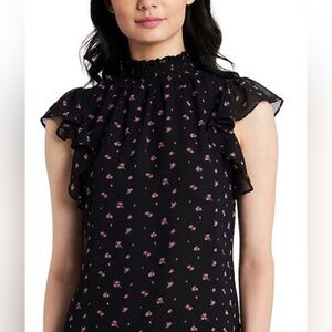 1 State black floral top